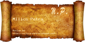 Milics Petra névjegykártya
